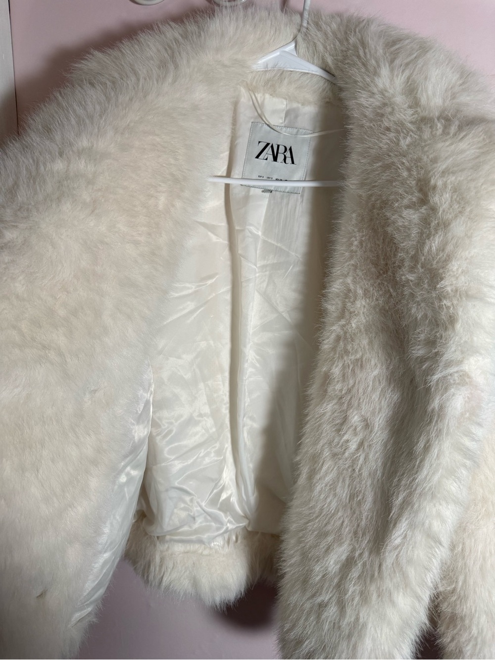 Zara Cream Faux Fur Teddy Jacket - Picture 2 of 5